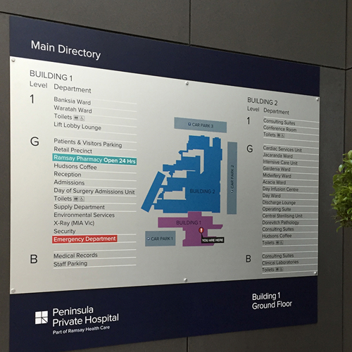 Building Directional Sign