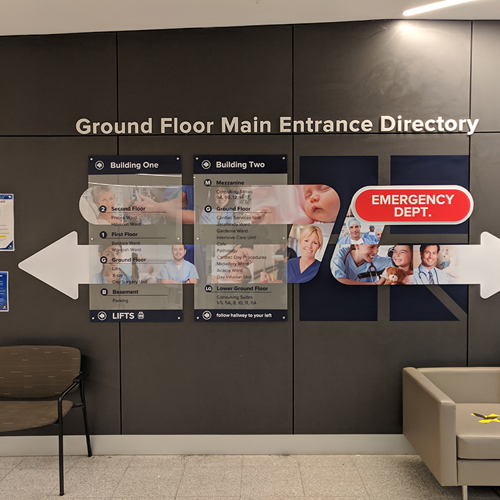 Hospital Wayfinding Wall Sign