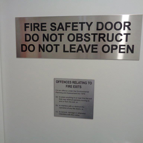 Fire Safety Door Sign