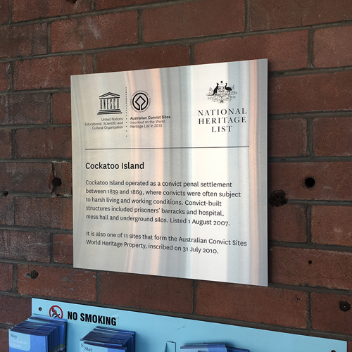 Cockatoo Island Sign