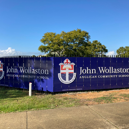 School Fence Sign