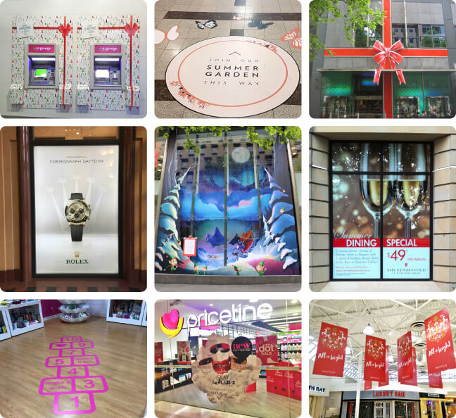 Retail displays at Christmas