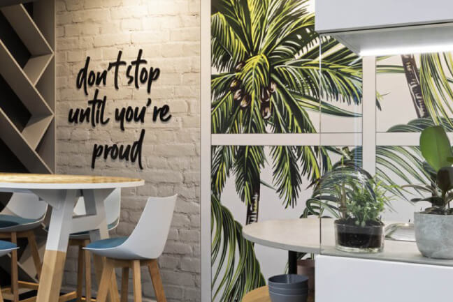 Workplace wall graphic