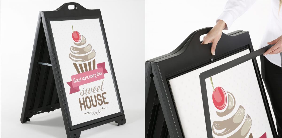 double-sided A-frame 