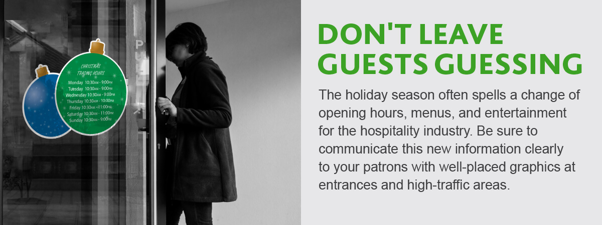 don't leave guest guessing