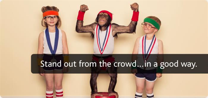 1 monkey & 2 children wearing medals