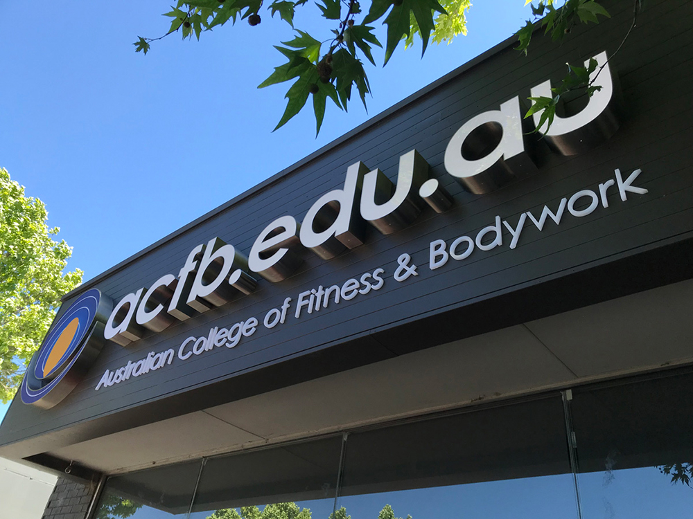 large exterior building sign with channel lettering