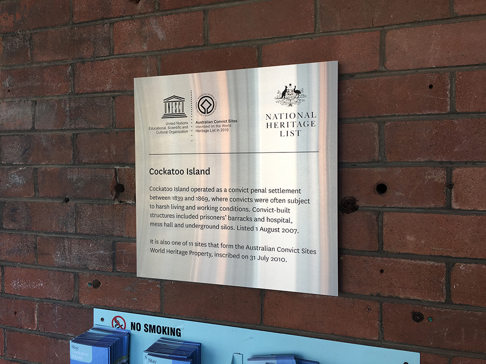 Cockatoo Island Sign