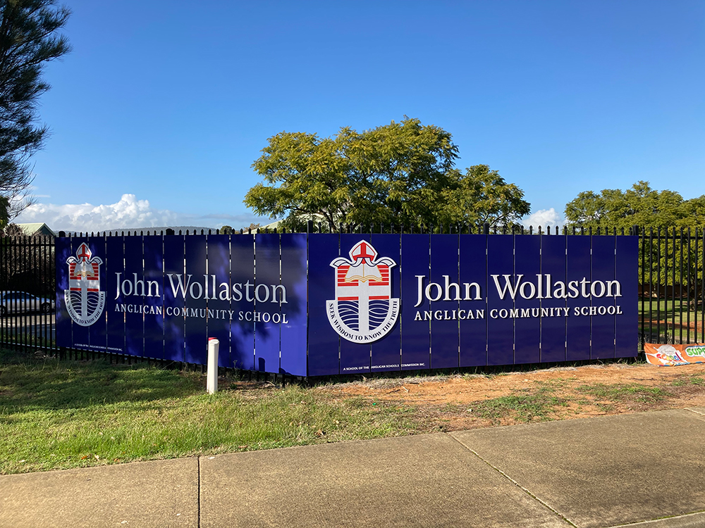 School Fence Sign
