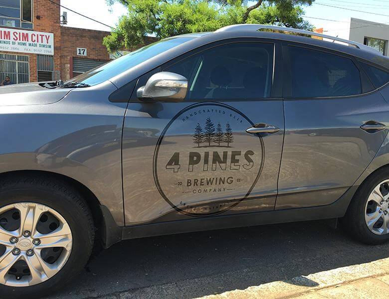 4 pines car decals newtown
