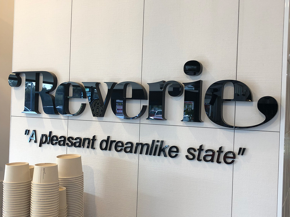 custom dimensional lettering for business named Reverie